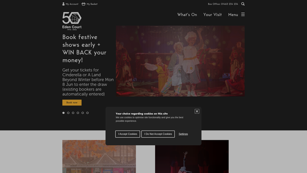 Screenshot of the Eden Court Highlands website