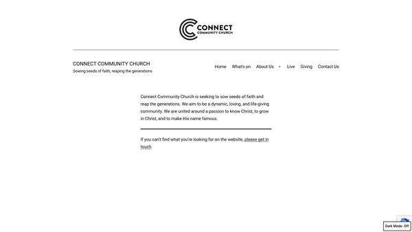 Screenshot of the Connect Community Church website