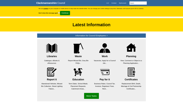 Screenshot of the Clackmannanshire Educational Trust Scheme 1957 website