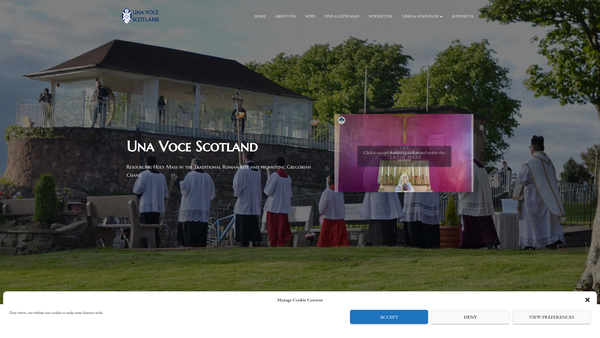 Screenshot of the Una Voce Scotland website