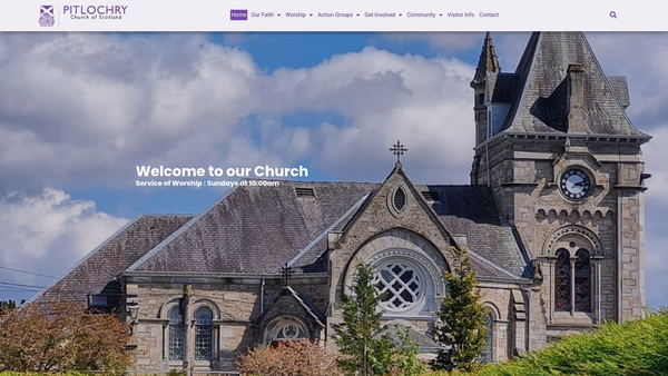 Screenshot of the Pitlochry Church Of Scotland website