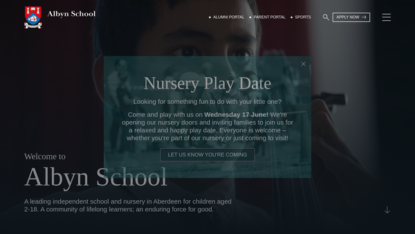 Screenshot of the Albyn School Limited website