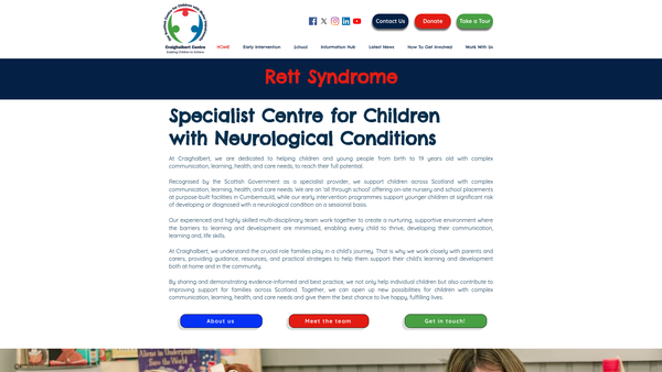 Screenshot of the Scottish Centre For Children With Motor Impairments website