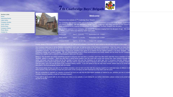 Screenshot of the 7th Coatbridge Boys Brigade Company website