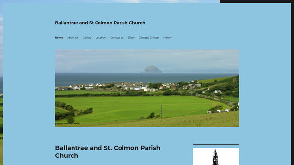 Screenshot of the Ballantrae and St Colmon Church of Scotland website