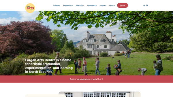 Screenshot of the Forgan Arts Centre SCIO website