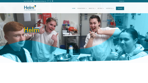 Screenshot of the Helm Training Limited website