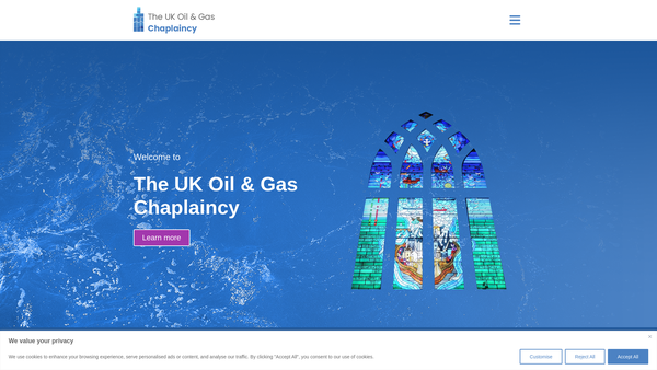 Screenshot of the The UK Oil and Gas Chaplaincy Trust SCIO website