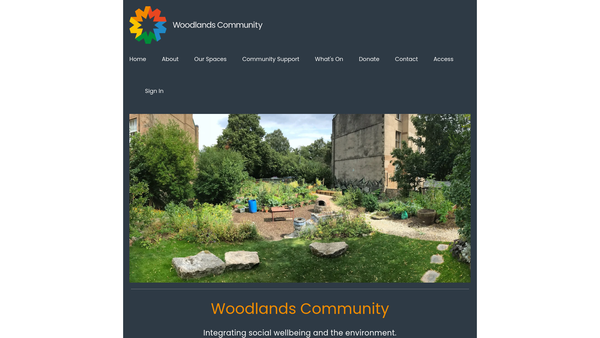 Screenshot of the Woodlands Community Development Trust website