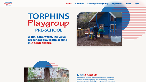 Screenshot of the Torphins Playgroup website