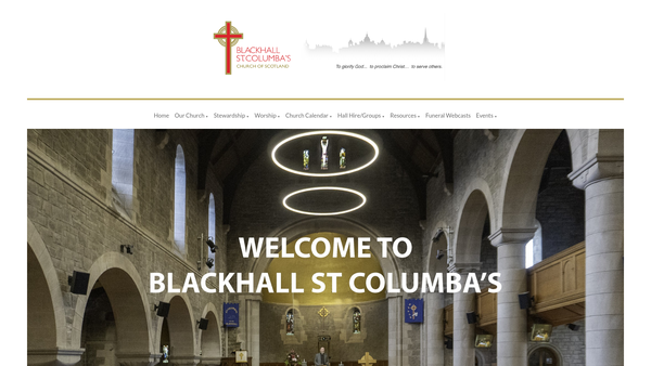 Screenshot of the Blackhall St Columba's Church of Scotland, Edinburgh website