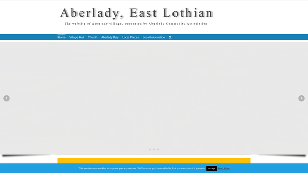 Screenshot of the Aberlady Community Association website