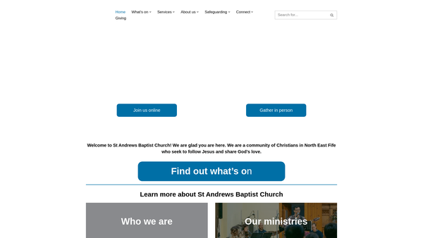 Screenshot of the St Andrews Baptist Church: St Andrews website
