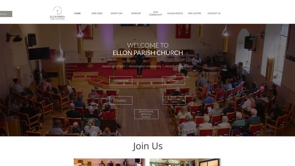 Screenshot of the Ellon Parish Church of Scotland website