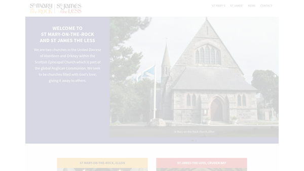 Screenshot of the St Mary On The Rock Episcopal Church: Ellon website