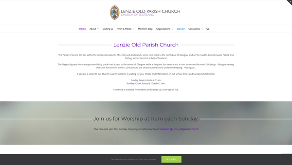 Screenshot of the Lenzie Old Parish Church of Scotland website
