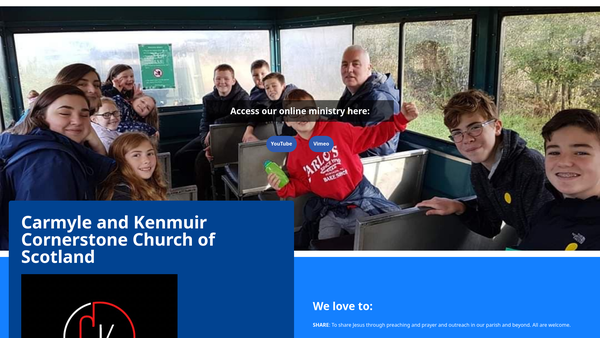 Screenshot of the Glasgow: Carmyle and Kenmuir Cornerstone Church of Scotland website