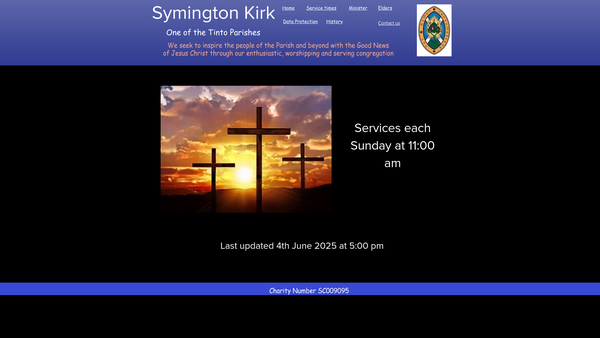 Screenshot of the Symington Parish Church (Church of Scotland) website