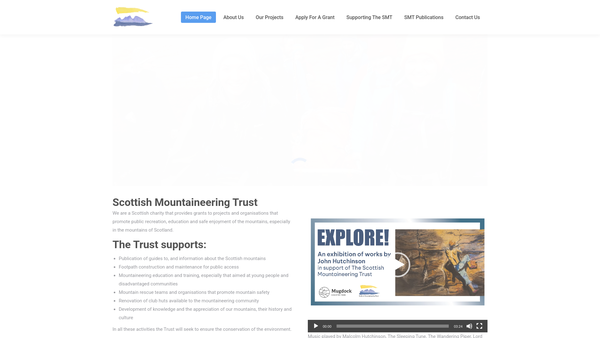 Screenshot of the Scottish Mountaineering Trust website