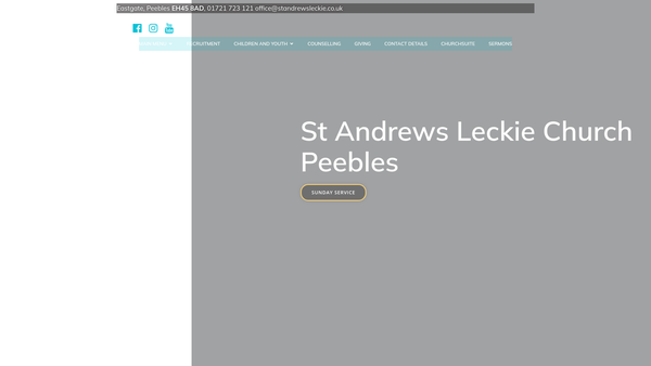 Screenshot of the Church of Scotland St Andrews Leckie Parish: Peebles website