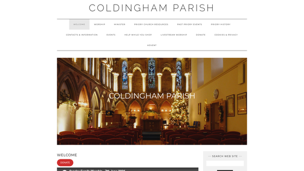 Screenshot of the The Parish Church of Coldingham & St Abbs [Church of Scotland] website