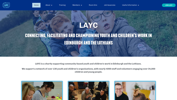 Screenshot of the Layc website