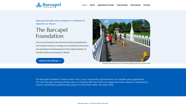 Screenshot of the Barcapel Foundation Limited website