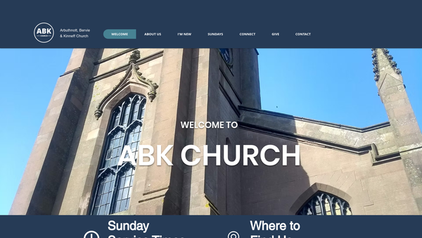 Screenshot of the Arbuthnott, Bervie and Kinneff (Church of Scotland) website