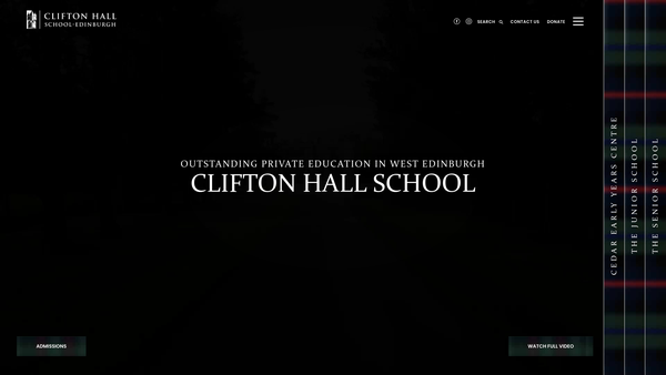 Screenshot of the Clifton Hall School Ltd website