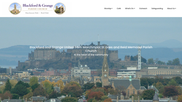 Screenshot of the Edinburgh: Blackford and Grange Parish Church of Scotland website
