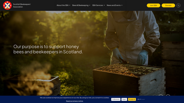 Screenshot of the Scottish Beekeepers Association (SCIO) website