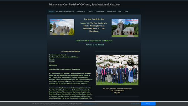 Screenshot of the Colvend Southwick & Kirkbean Church of Scotland website