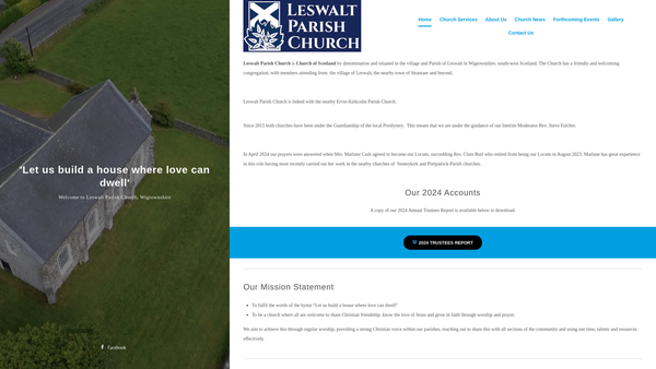 Screenshot of the Leswalt Parish Church (Church of Scotland) website