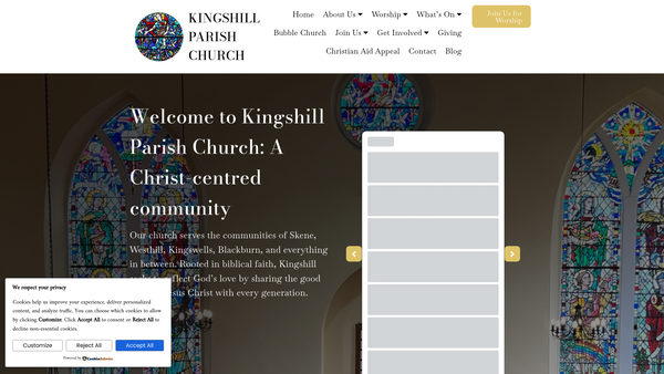 Screenshot of the Kingshill Parish Church of Scotland (Aberdeenshire) website