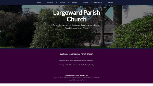 Screenshot of the East Fife Rural Parish Church of Scotland (Carnbee, Kilrenny, Kingsbarns, Largoward) website
