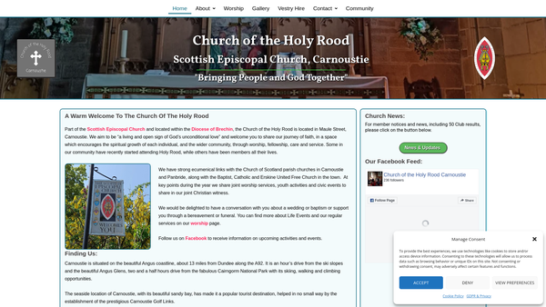 Screenshot of the Church of the Holy Rood Scottish Episcopal Church, Carnoustie website