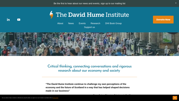 Screenshot of the David Hume Institute website