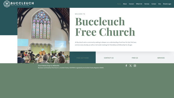 Screenshot of the Buccleuch & Greyfriars Free Church of Scotland website