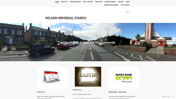 Screenshot of the Portobello United Free Church website