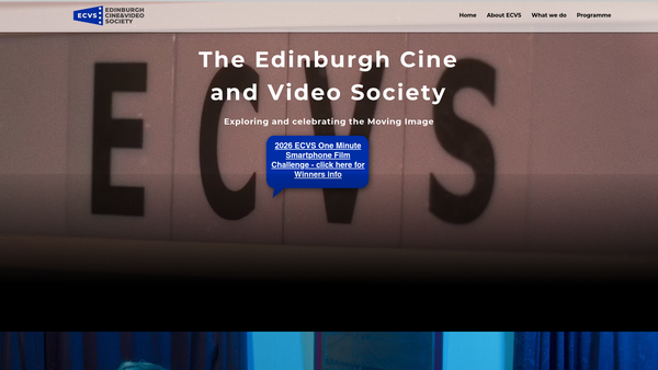 Screenshot of the Edinburgh Cine & Video Society website