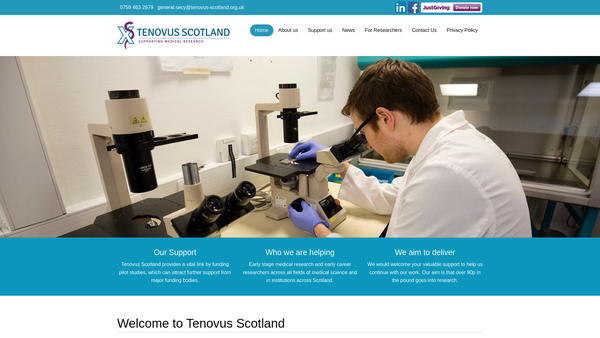 Screenshot of the Tenovus Scotland website