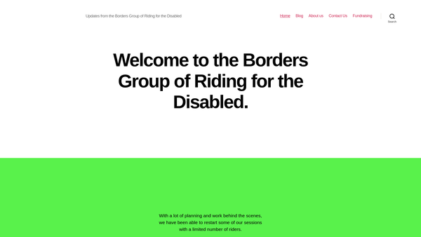 Screenshot of the Border Group Of Riding For The Disabled (SCIO) website