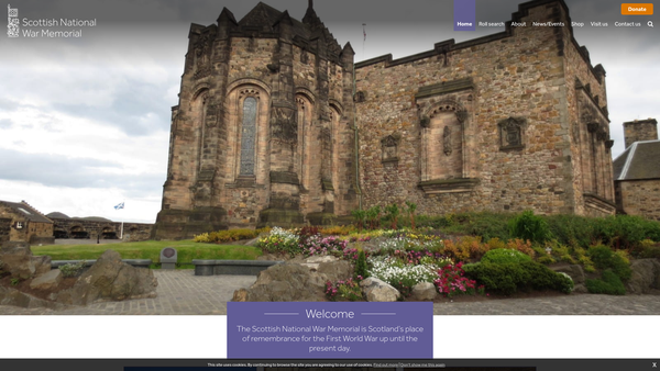 Screenshot of the Scottish National War Memorial website