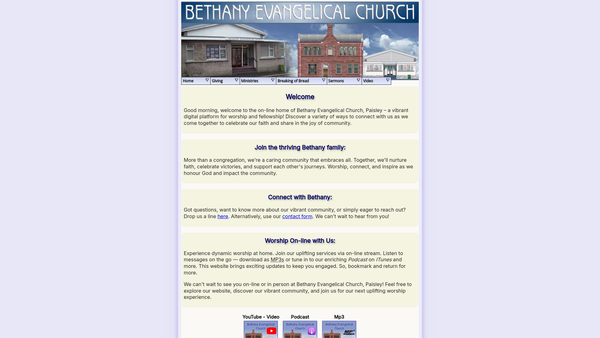 Screenshot of the Assembly Of Christian Brethren website