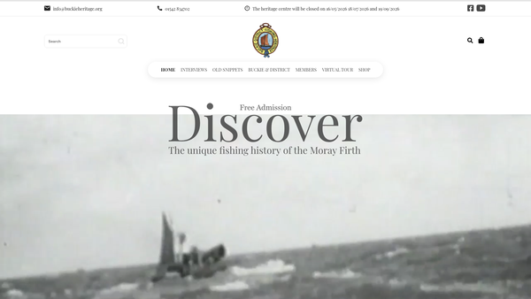 Screenshot of the Buckie & District Fishing Heritage Centre Ltd website