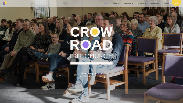 Screenshot of the Crow Road Free Church website