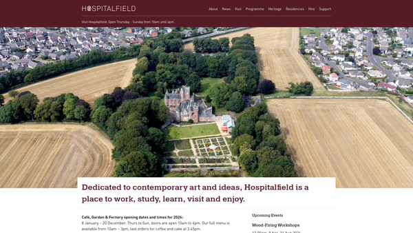 Screenshot of the Patrick Allan-Fraser Of Hospitalfield Trust website
