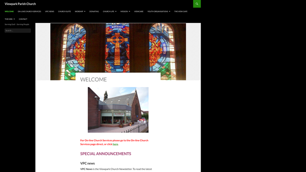 Screenshot of the Uddingston Viewpark Parish Church of Scotland website