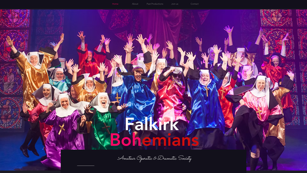 Screenshot of the Falkirk Bohemian Amateur Operatic & Dramatic Society website