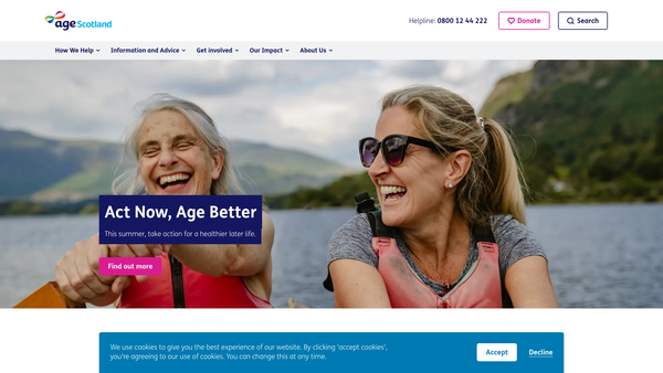 Screenshot of the Age Scotland website